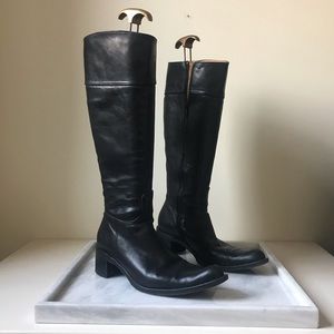 Coach Black Leather Calf Boots Size 7.5
